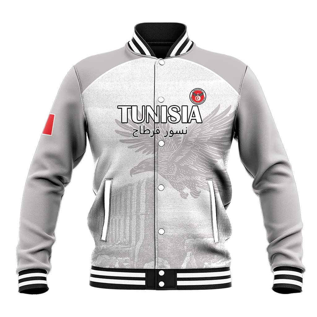 Custom Tunisia Football Baseball Jacket Eagles of Carthage Go Champion - White Color - African Pride