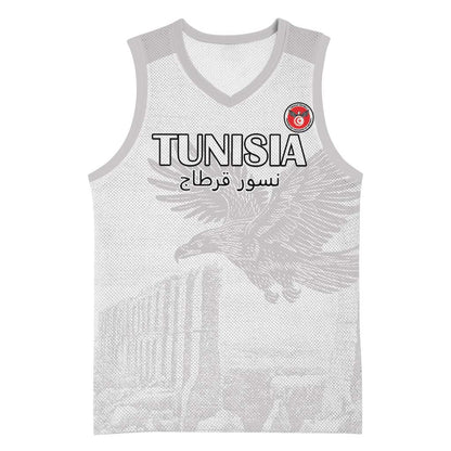 Custom Tunisia Football Basketball Jersey Eagles of Carthage Go Champion - White Color - African Pride