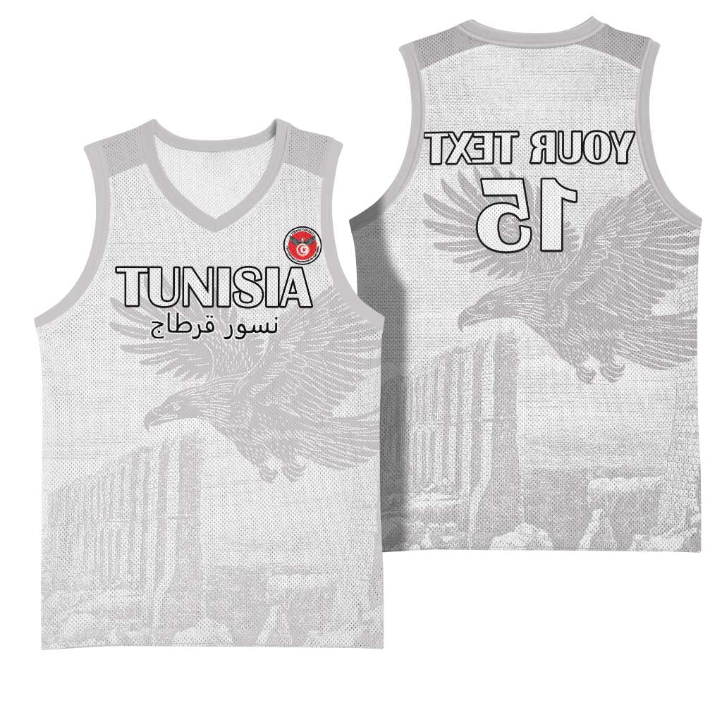 Custom Tunisia Football Basketball Jersey Eagles of Carthage Go Champion - White Color - African Pride