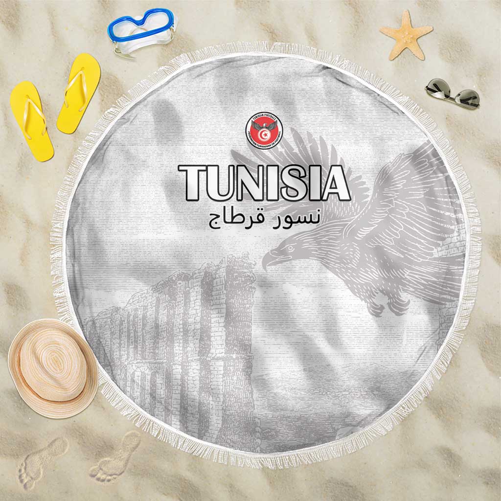 Tunisia Football Beach Blanket Eagles of Carthage Go Champion - White Color - African Pride