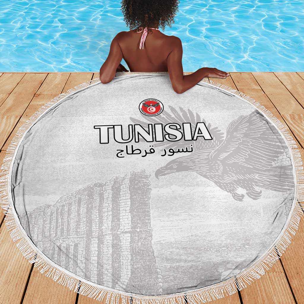 Tunisia Football Beach Blanket Eagles of Carthage Go Champion - White Color - African Pride