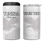 Custom Tunisia Football 4 in 1 Can Cooler Tumbler Eagles of Carthage Go Champion - White Color - African Pride