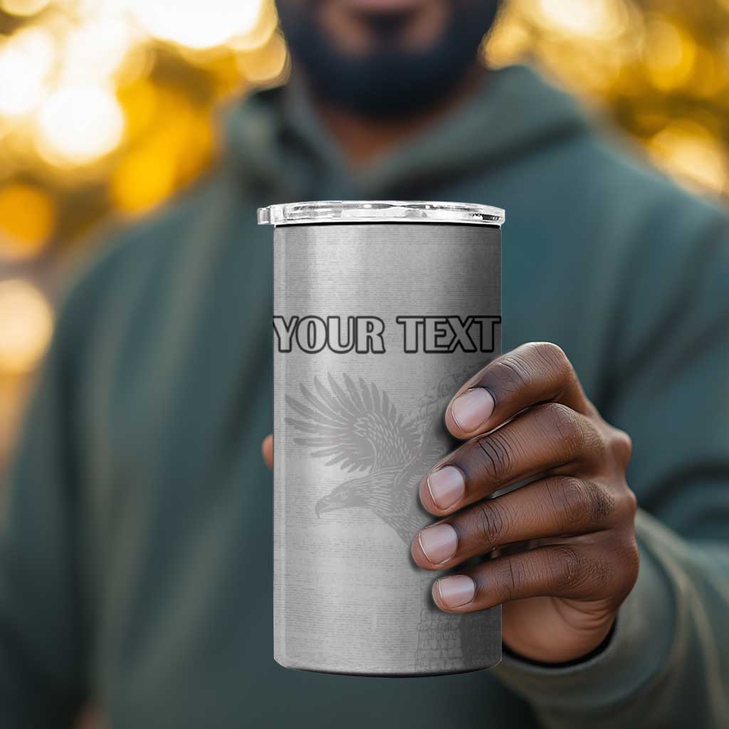Custom Tunisia Football 4 in 1 Can Cooler Tumbler Eagles of Carthage Go Champion - White Color - African Pride