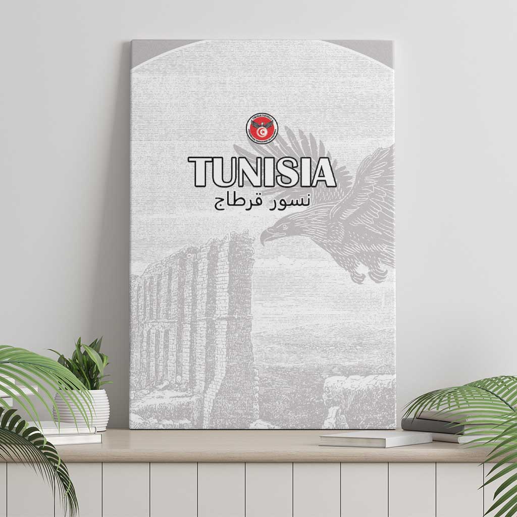 Tunisia Football Canvas Wall Art Eagles of Carthage Go Champion - White Color - African Pride