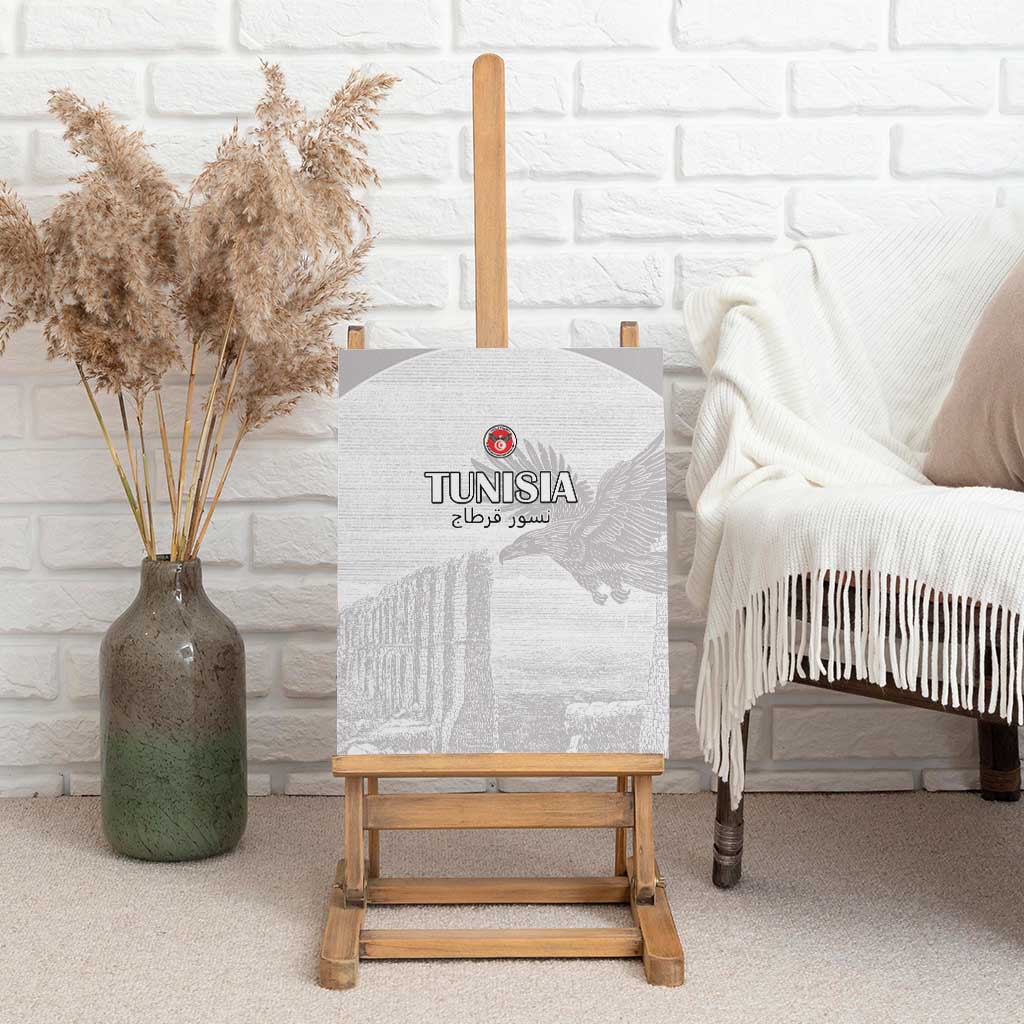 Tunisia Football Canvas Wall Art Eagles of Carthage Go Champion - White Color - African Pride