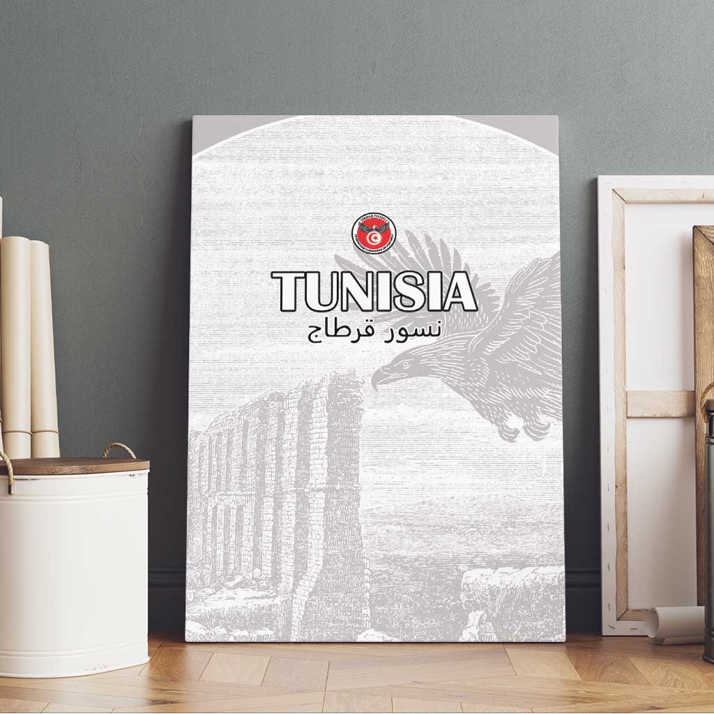 Tunisia Football Canvas Wall Art Eagles of Carthage Go Champion - White Color - African Pride
