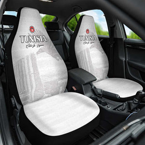 Tunisia Football Car Seat Cover Eagles of Carthage Go Champion - White Color - African Pride