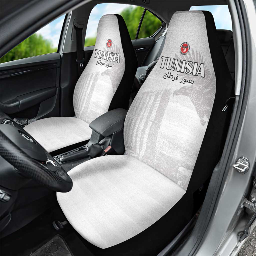 Tunisia Football Car Seat Cover Eagles of Carthage Go Champion - White Color - African Pride