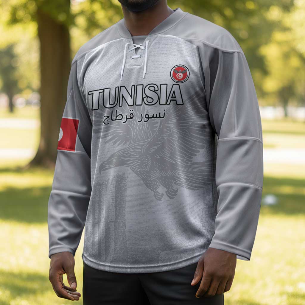 Custom Tunisia Football Hockey Jersey White Eagles of Carthage