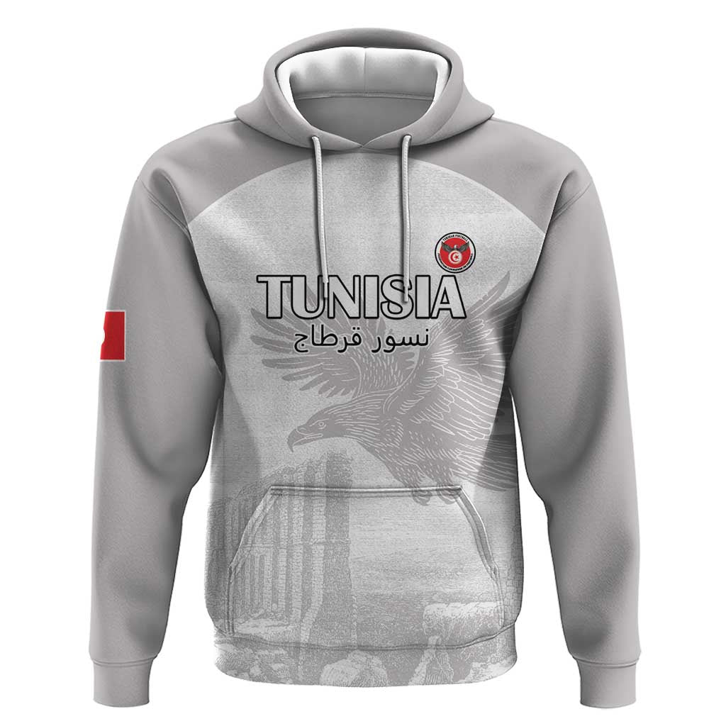 Custom Tunisia Football Hoodie Eagles of Carthage Go Champion - White Color - African Pride