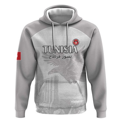 Custom Tunisia Football Hoodie Eagles of Carthage Go Champion - White Color - African Pride