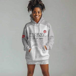 Custom Tunisia Football Hoodie Dress Eagles of Carthage Go Champion - White Color - African Pride