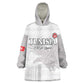 Custom Tunisia Football Kid Wearable Blanket Hoodie Eagles of Carthage Go Champion - White Color - African Pride