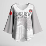 Custom Tunisia Football Kimono Sleeve Blouse White Eagles of Carthage
