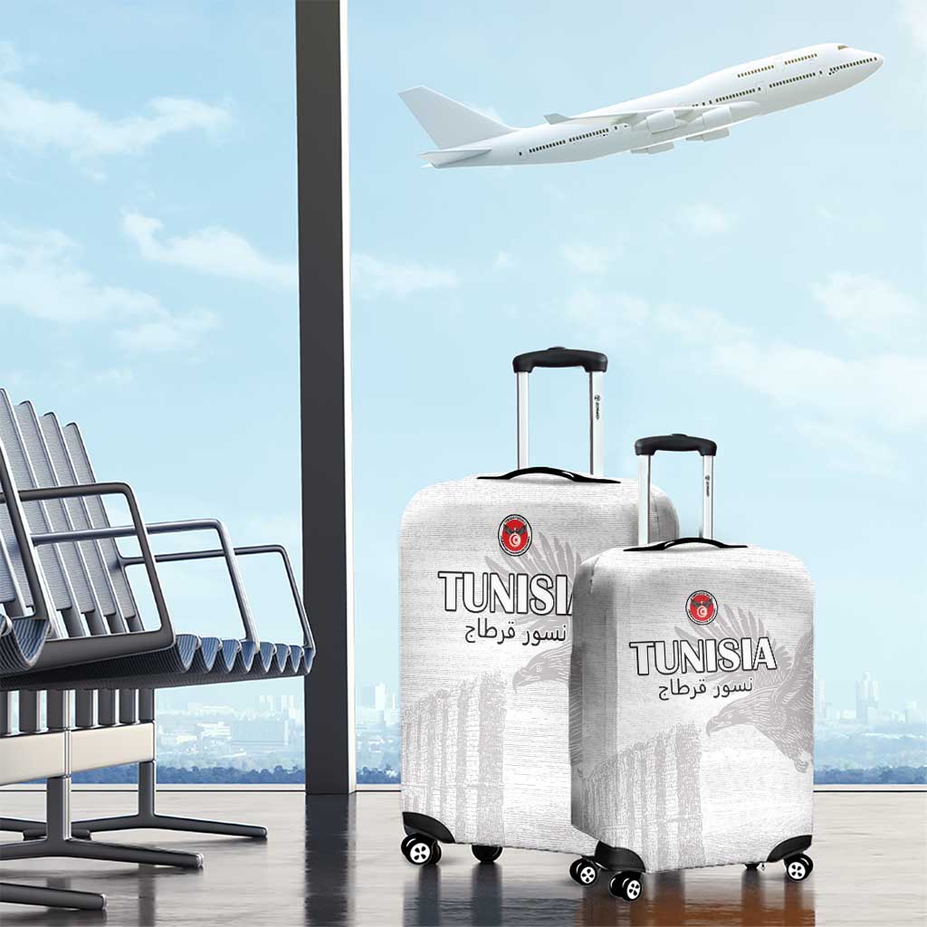 Tunisia Football Luggage Cover Eagles of Carthage Go Champion - White Color - African Pride