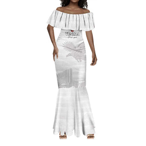 Custom Tunisia Football Mermaid Dress Eagles of Carthage Go Champion - White Color - African Pride