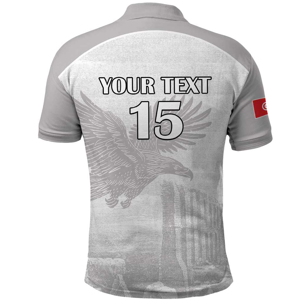 Custom Tunisia Football Polo Shirt Eagles of Carthage Go Champion - White Color - African Pride