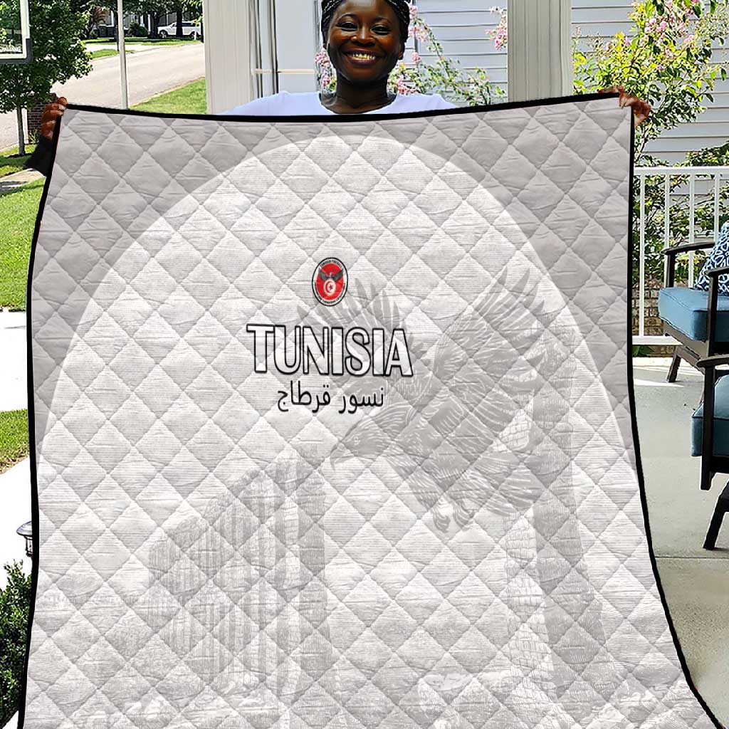 Tunisia Football Quilt Eagles of Carthage Go Champion - White Color - African Pride
