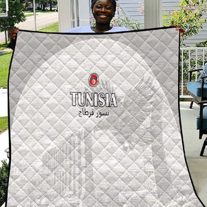 Tunisia Football Quilt Eagles of Carthage Go Champion - White Color - African Pride