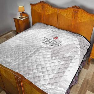 Tunisia Football Quilt Eagles of Carthage Go Champion - White Color - African Pride