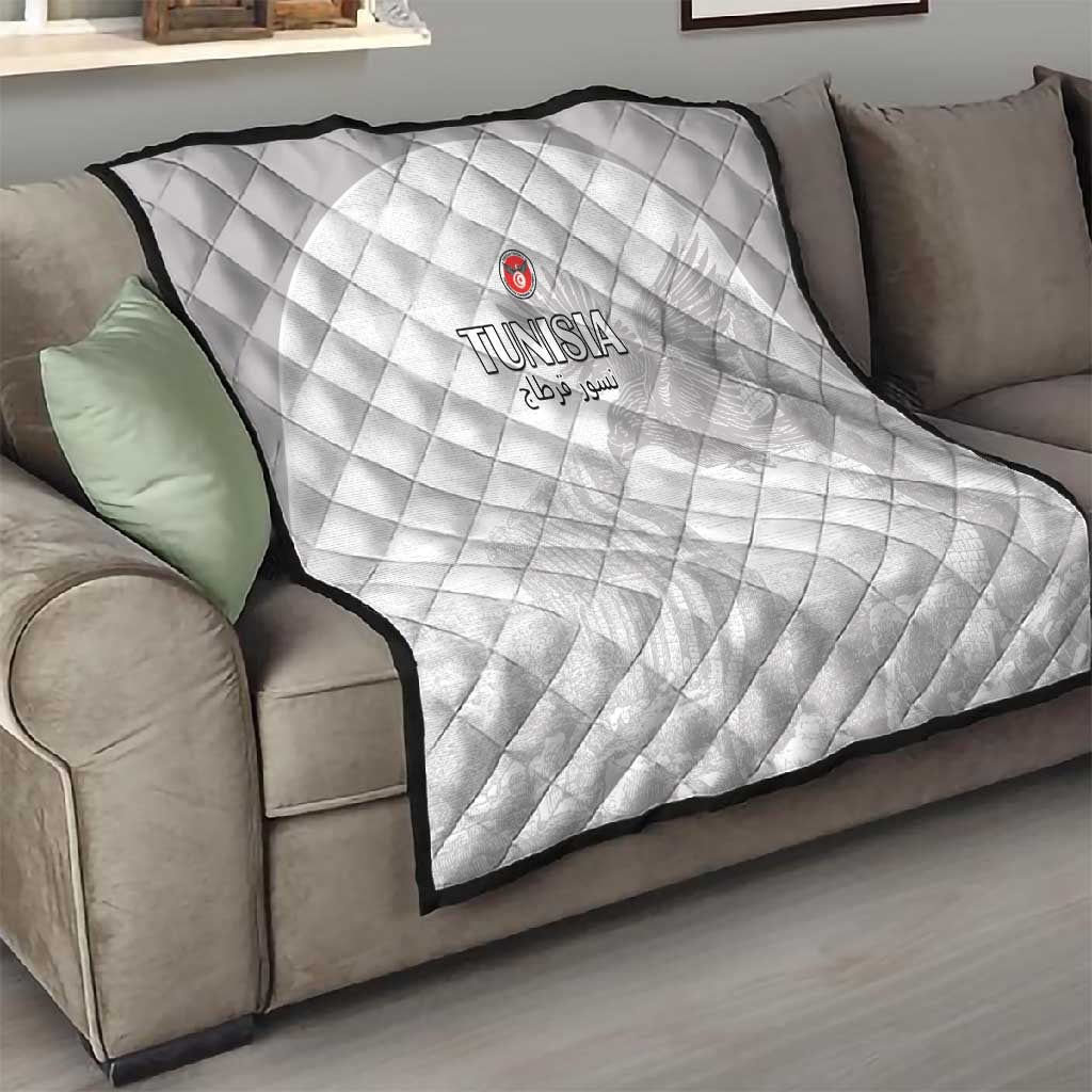 Tunisia Football Quilt Eagles of Carthage Go Champion - White Color - African Pride