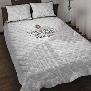 Tunisia Football Quilt Bed Set Eagles of Carthage Go Champion - White Color - African Pride