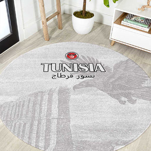 Tunisia Football Round Carpet Eagles of Carthage Go Champion - White Color - African Pride