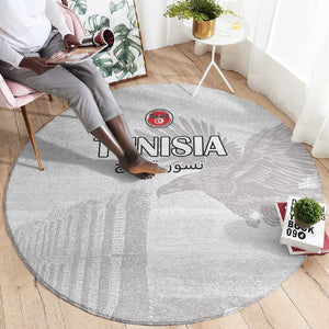 Tunisia Football Round Carpet Eagles of Carthage Go Champion - White Color - African Pride