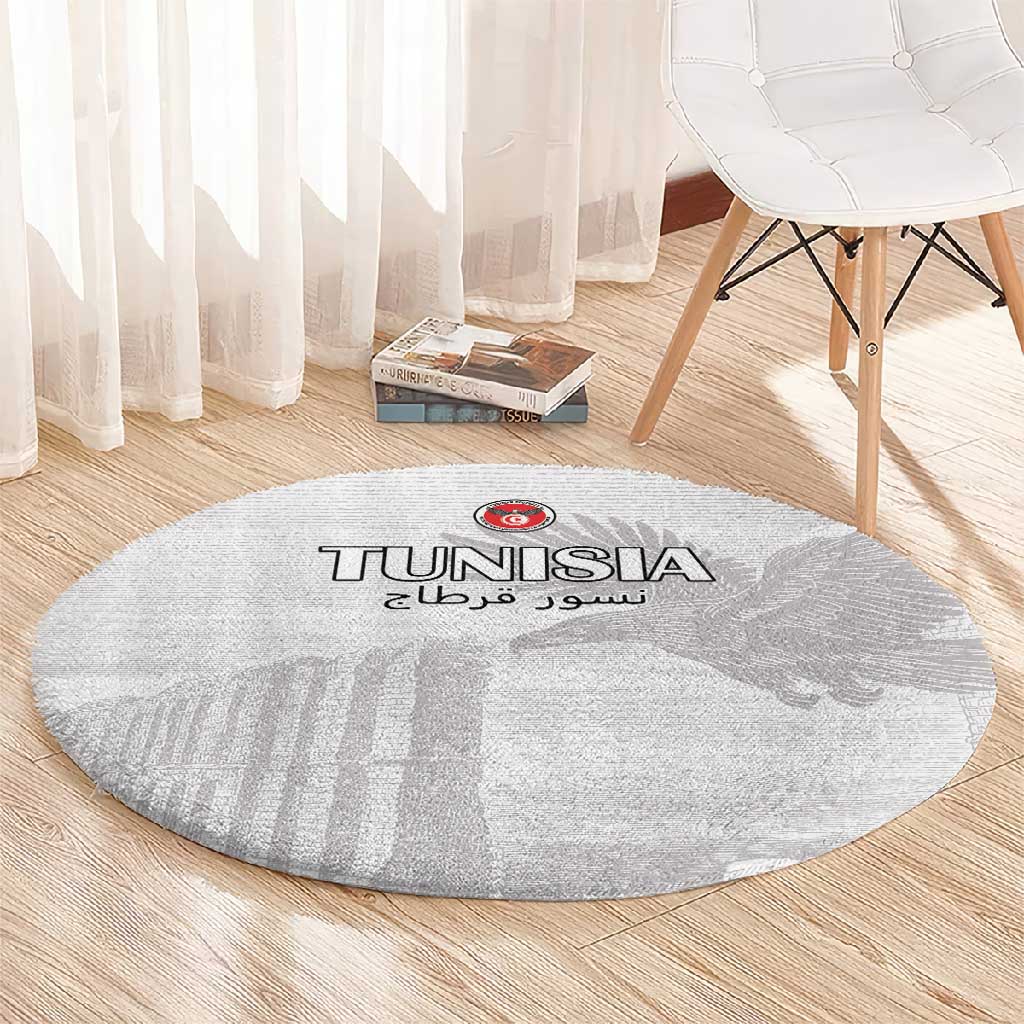 Tunisia Football Round Carpet Eagles of Carthage Go Champion - White Color - African Pride