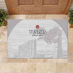 Tunisia Football Rubber Doormat Eagles of Carthage Go Champion - White Color - African Pride