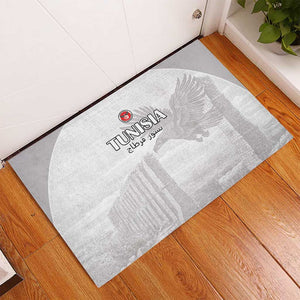 Tunisia Football Rubber Doormat Eagles of Carthage Go Champion - White Color - African Pride