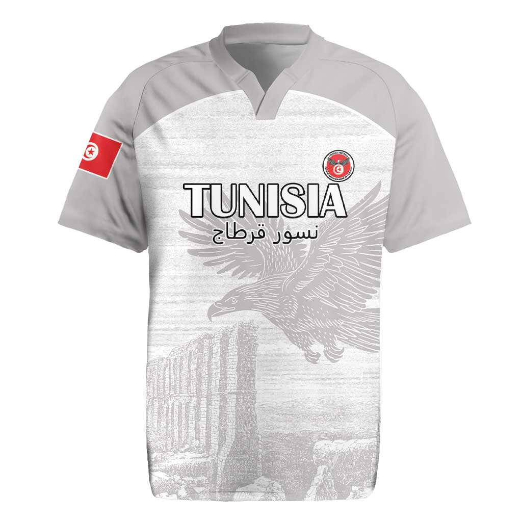 Custom Tunisia Football Rugby Jersey Eagles of Carthage Go Champion - White Color - African Pride