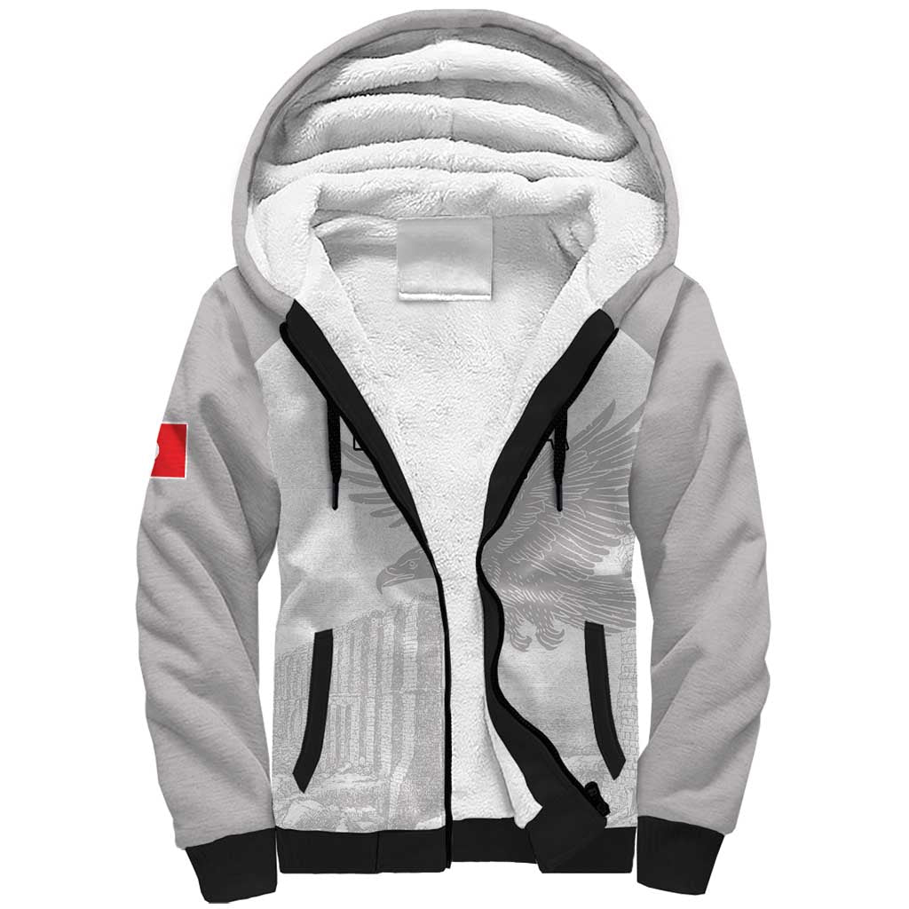 Custom Tunisia Football Sherpa Hoodie Eagles of Carthage Go Champion - White Color - African Pride
