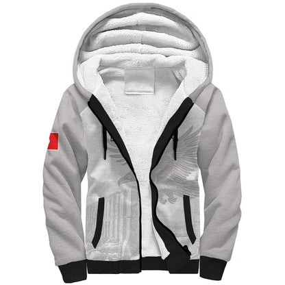 Custom Tunisia Football Sherpa Hoodie Eagles of Carthage Go Champion - White Color - African Pride