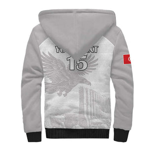 Custom Tunisia Football Sherpa Hoodie Eagles of Carthage Go Champion - White Color - African Pride