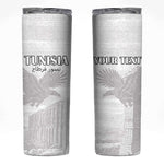 Custom Tunisia Football Skinny Tumbler Eagles of Carthage Go Champion - White Color - African Pride