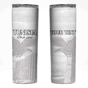 Custom Tunisia Football Skinny Tumbler Eagles of Carthage Go Champion - White Color - African Pride