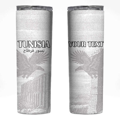 Custom Tunisia Football Skinny Tumbler Eagles of Carthage Go Champion - White Color - African Pride