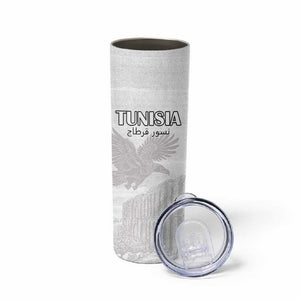 Custom Tunisia Football Skinny Tumbler Eagles of Carthage Go Champion - White Color - African Pride