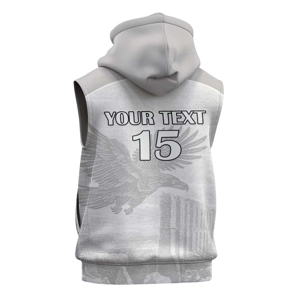 Custom Tunisia Football Sleeveless Hoodie Eagles of Carthage Go Champion - White Color - African Pride
