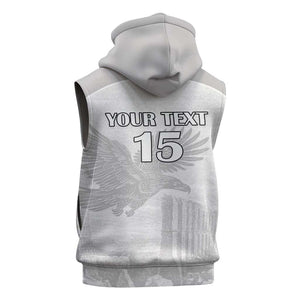 Custom Tunisia Football Sleeveless Hoodie Eagles of Carthage Go Champion - White Color - African Pride