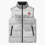 Custom Tunisia Football Sleeveless Puffer Jacket White Eagles of Carthage