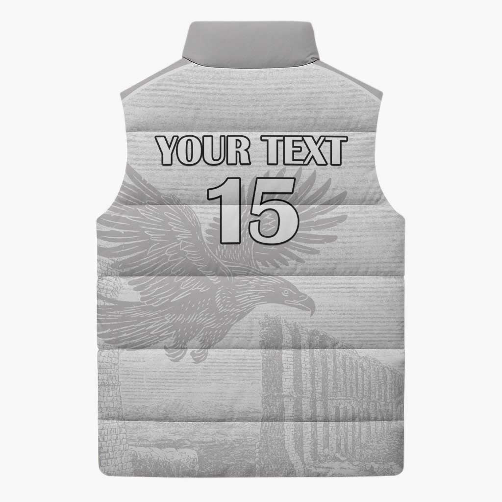Custom Tunisia Football Sleeveless Puffer Jacket White Eagles of Carthage