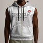 Custom Tunisia Football Sleeveless Zip Hoodie Eagles of Carthage Go Champion - White Color - African Pride