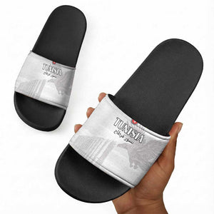 Tunisia Football Slide Sandals White Eagles of Carthage