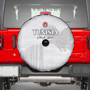 Tunisia Football Spare Tire Cover Eagles of Carthage Go Champion - White Color - African Pride