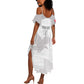 Custom Tunisia Football Summer Maxi Dress Eagles of Carthage Go Champion - White Color - African Pride
