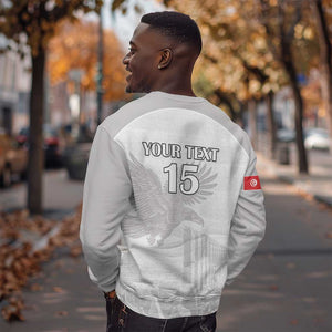 Custom Tunisia Football Sweatshirt Eagles of Carthage Go Champion - White Color - African Pride