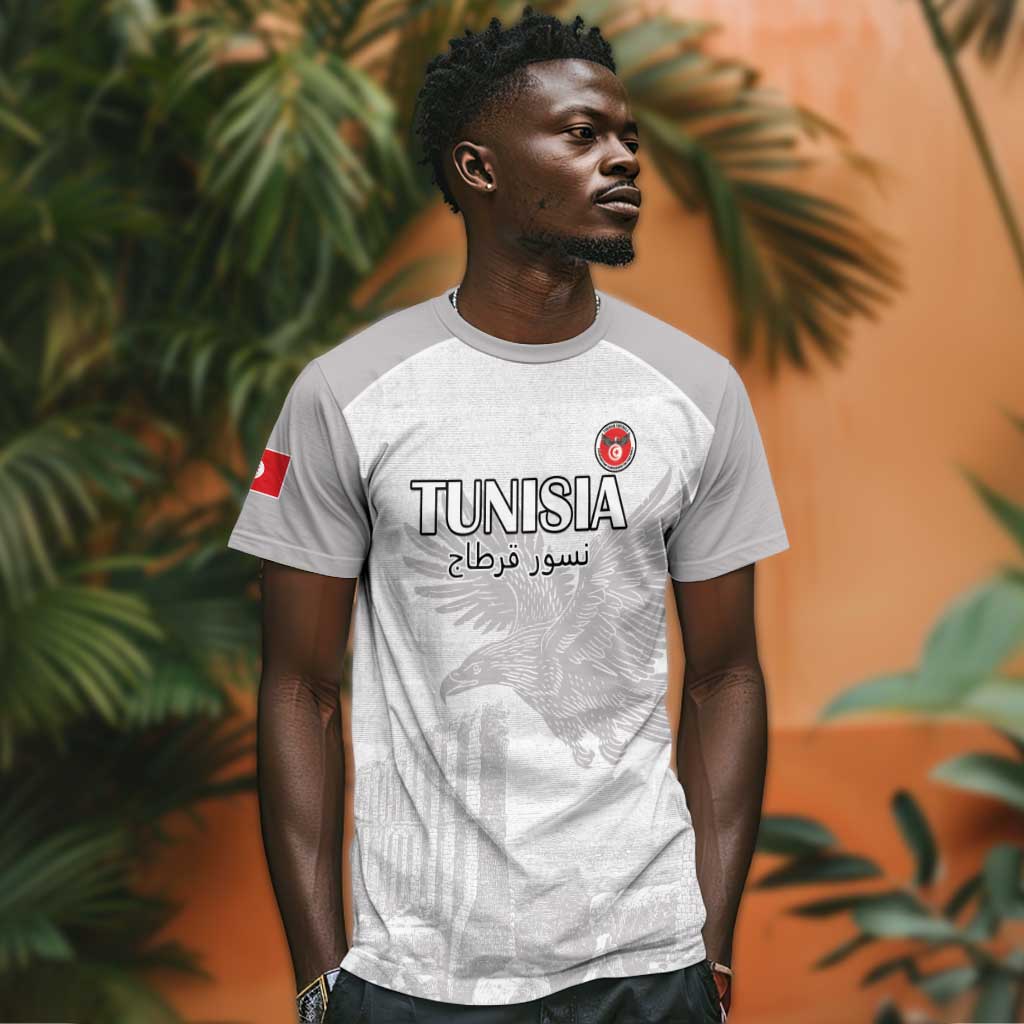 Custom Tunisia Football T shirt Eagles of Carthage Go Champion - White Color - African Pride