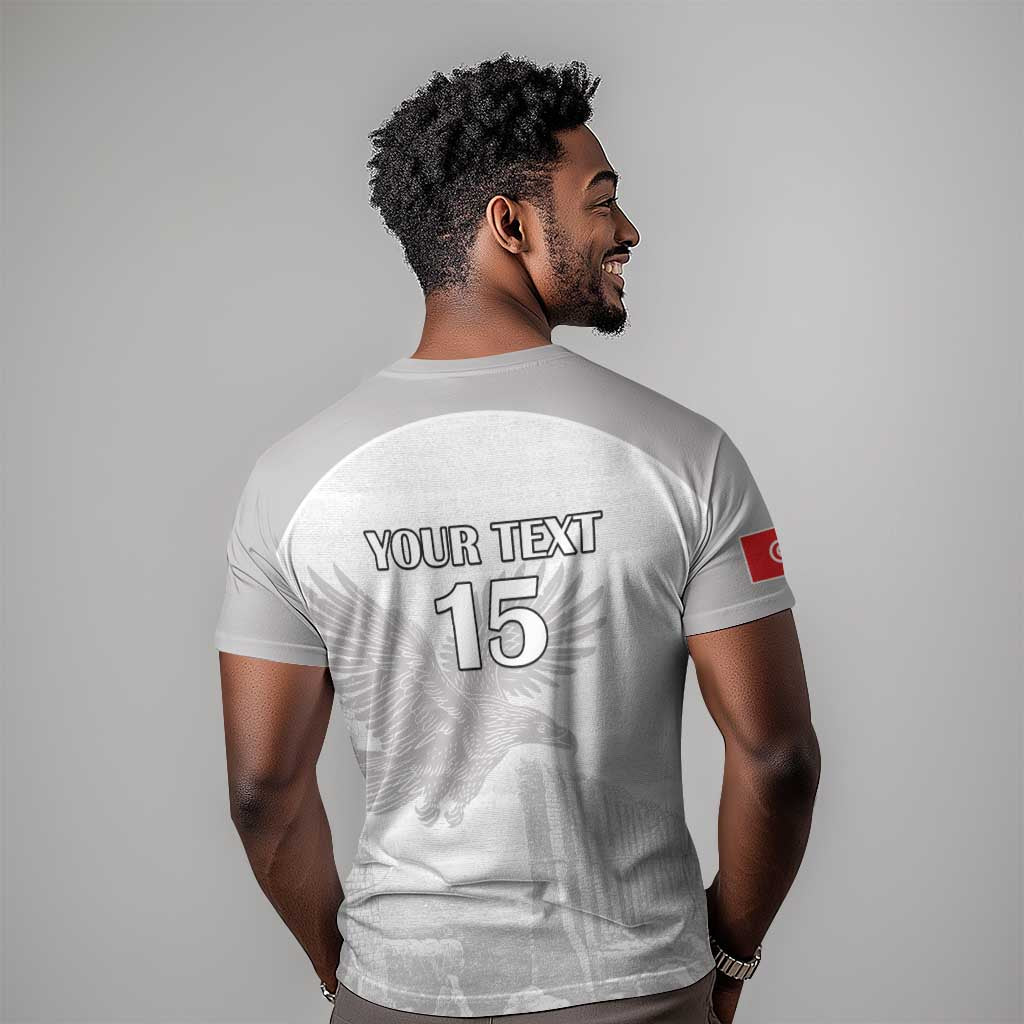 Custom Tunisia Football T shirt Eagles of Carthage Go Champion - White Color - African Pride